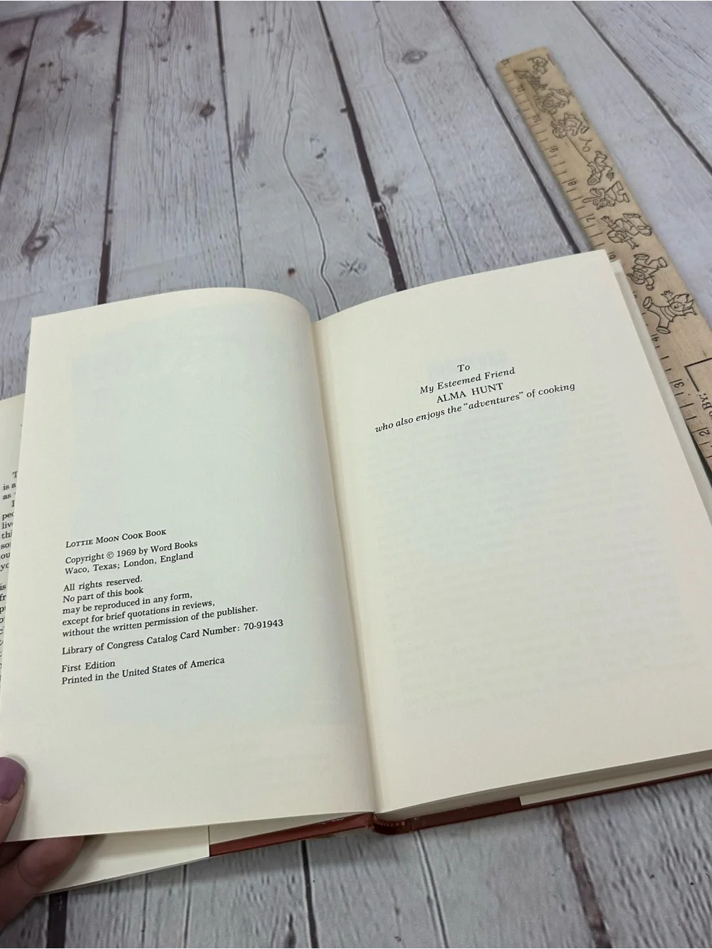 vtg 1969 Lottie Moon Cook Book by Claude Rhea hardcover retro cottagecore rustic